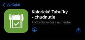 kalorické tabuľky - krok 1